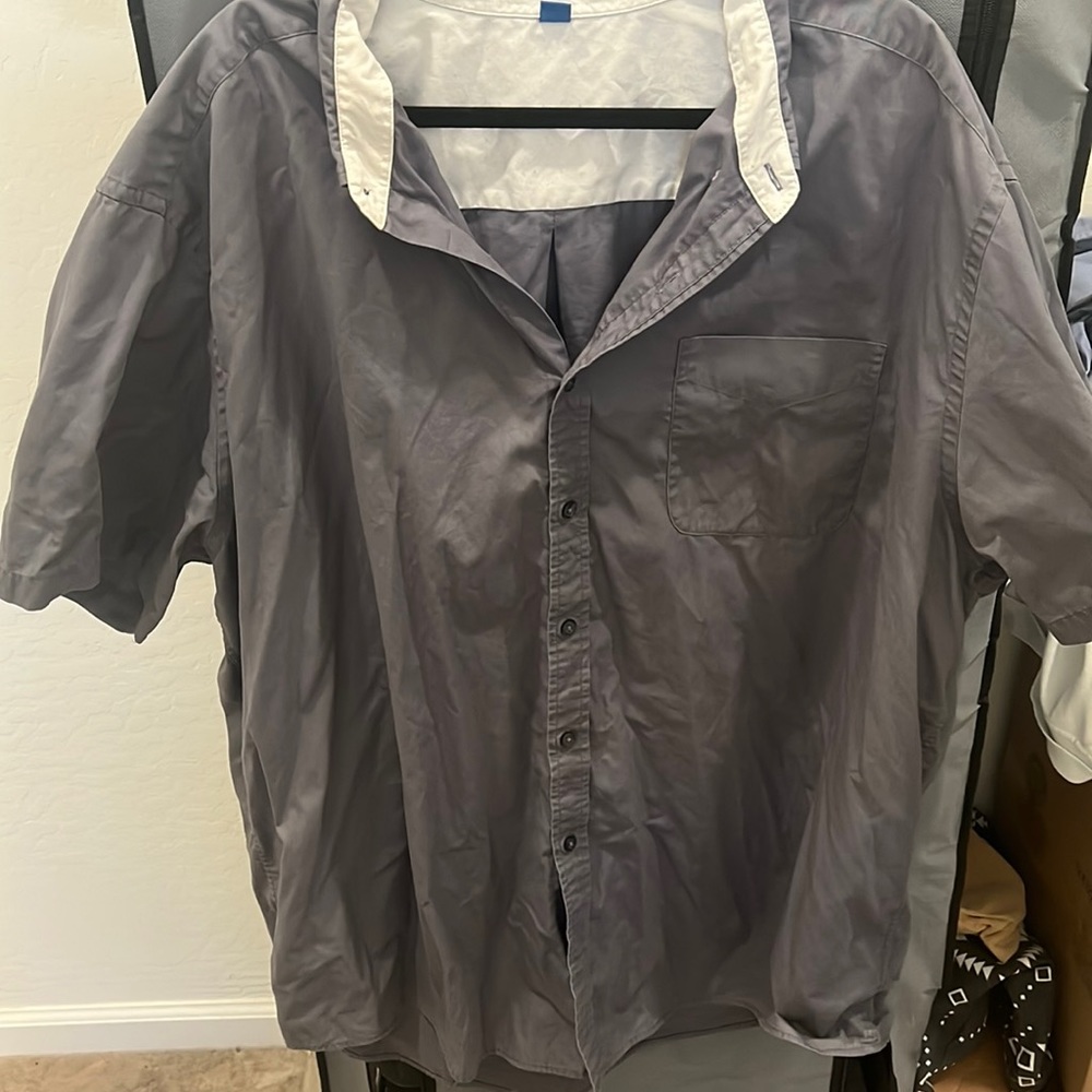 Grey unisex work shirt 4xl non stretch